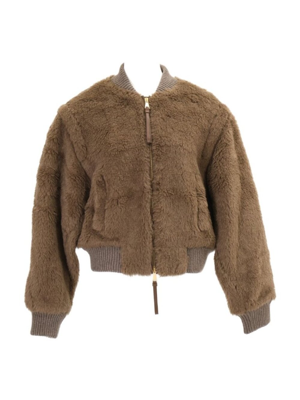 Max Mara Alpaca Wool Teddy Bear Bomber Jacket 40